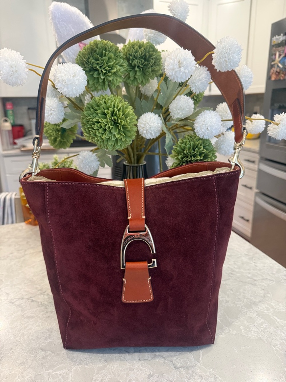 Dooney & Bourke Suede Brynn Hobo Shoulder Bag.